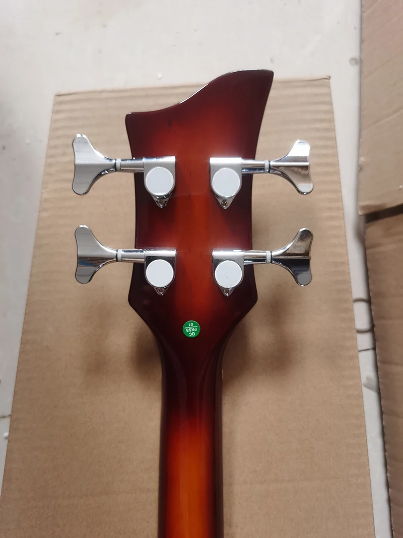 Left Hand BB2 Double White Pearl Guard BASS High Quality Guitar BASS In Stock Ping