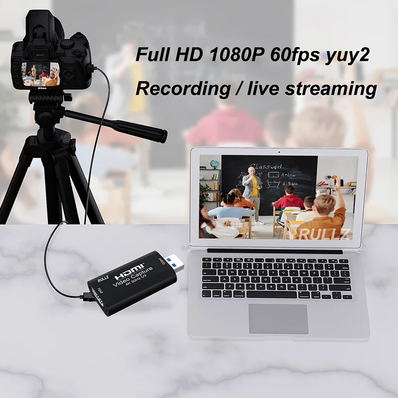 4K 1080p USB 3.0 Video Capture Card USB 2.0 HDMI Game Grabber Box for PS4 DVD Ca