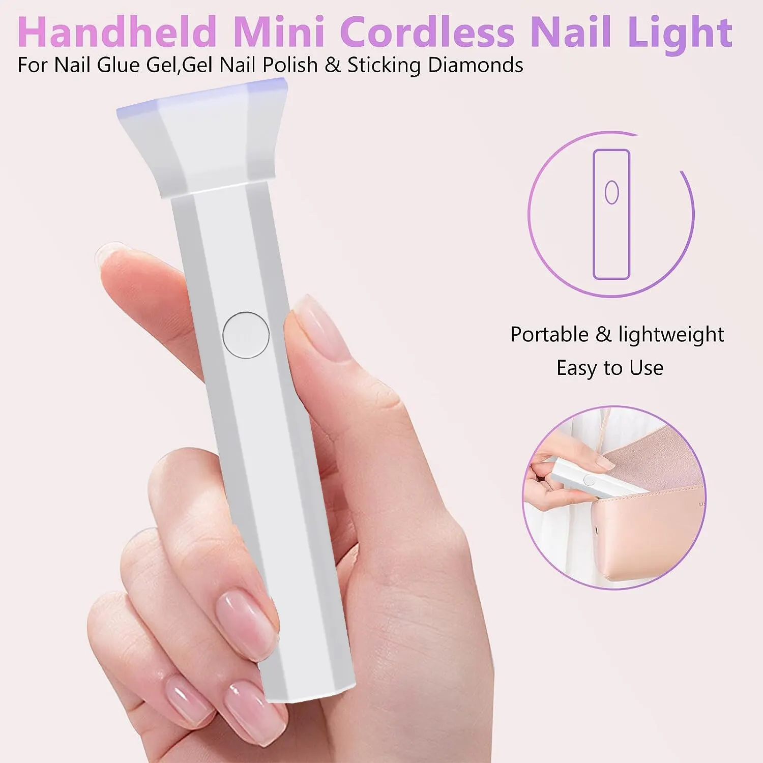Compact LED Nail Dryer Lamp for Gel Polish - USB Rechargeable Quick Dry Manicure Tool