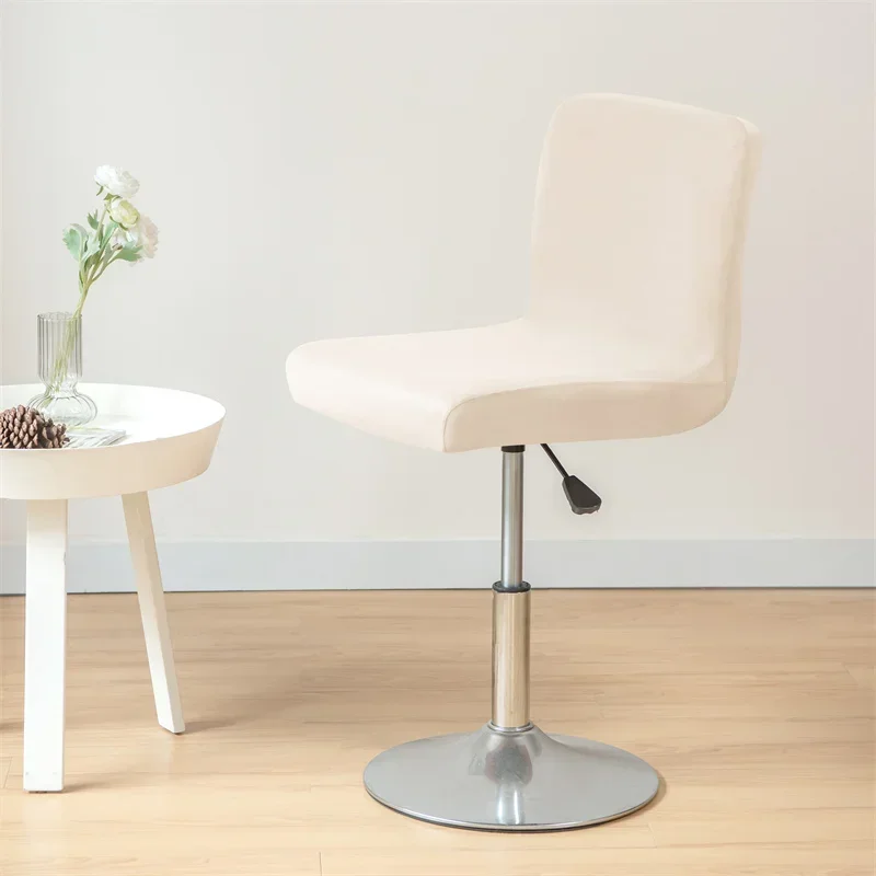 Description Picture 5 of item1Pc Water Repellent Bar Chair Cover Anti-dirty Short Back Chair Seat Slipcover Solid Color Armless Stool Protector for Hotel