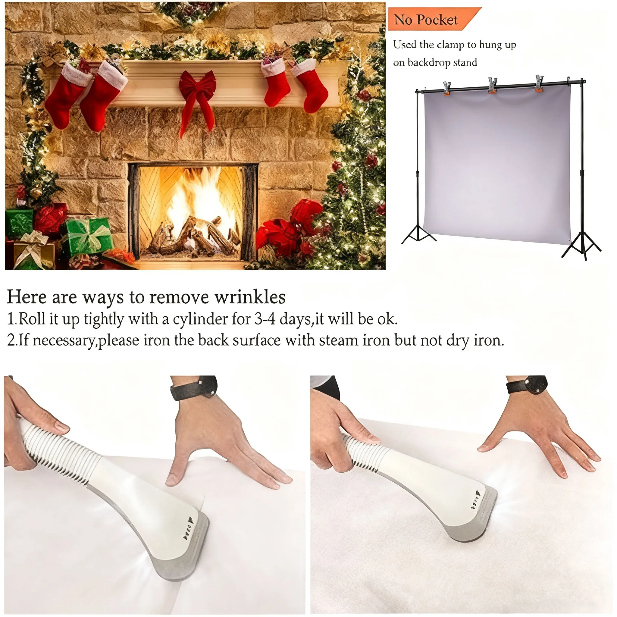 1pc Christmas Decoration Tapestry Christmas Fireplace Christmas tree Tapestry Christmas Shooting Background Cloth Tapestry