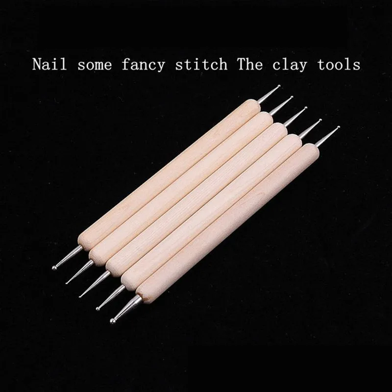 5 Pcs Point Drill Creasing Pen Clay Modeling Tool Spiral Double Head Art Dotting Pottery Tools DIY Ball Styluses Tools 2