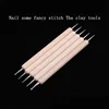 5 Pcs Point Drill Creasing Pen Clay Modeling Tool Spiral Double Head Art Dotting Pottery Tools DIY Ball Styluses Tools 2