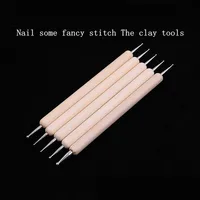 5 Pcs Point Drill Creasing Pen Clay Modeling Tool Spiral Double Head Art Dotting Pottery Tools DIY Ball Styluses Tools 2