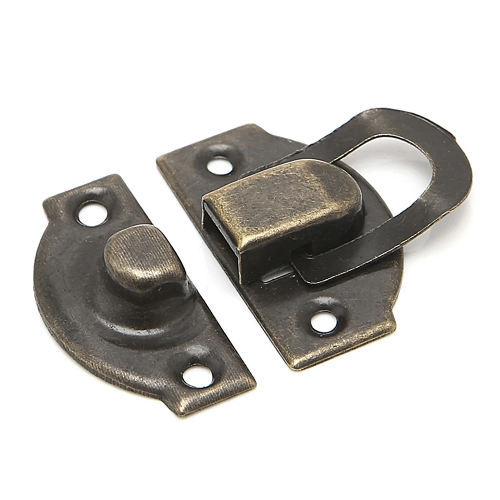 10Pcs Antique Lock Wooden Jewelry Box Decorative Padlock 20x21mm Metal Hasps Latch With Screw Vintage Furniture Hardware
