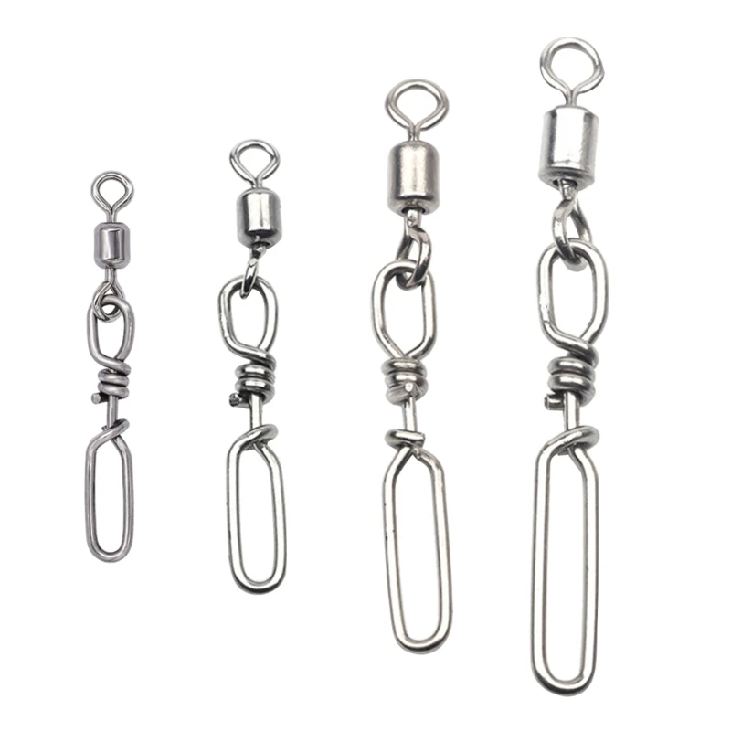 

10Pcs Ball-Bearing Snaps Lure Connector Clips, Saltwater or Freshwater Fishing