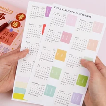 

2022 Color Calendar Sticker DIY Hand Account Calendar Decoration Sticker Schedule Planning Cute Label Stationery Periodic Table