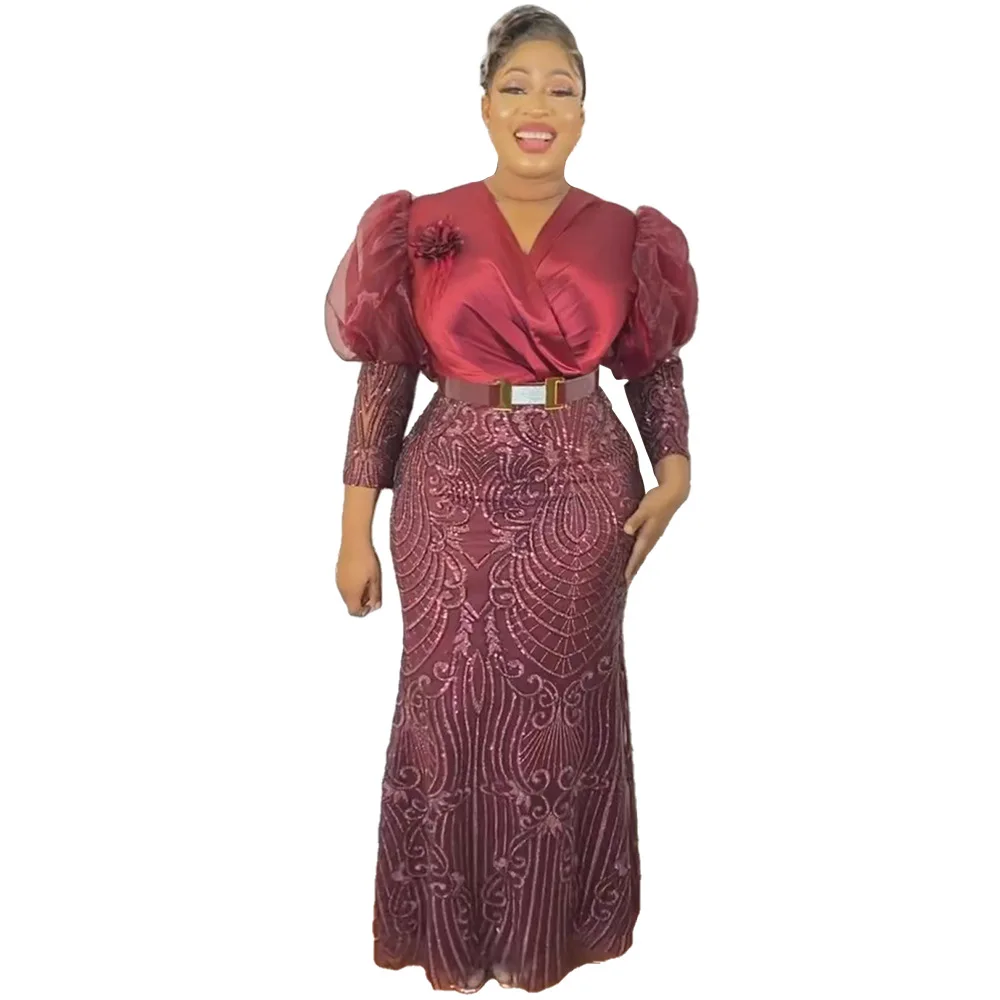 

Evening Luxury African Dresses for Women Plus Size African Wedding Party Long Dress Outfits Robe Dashiki Ankara Africa Clothing