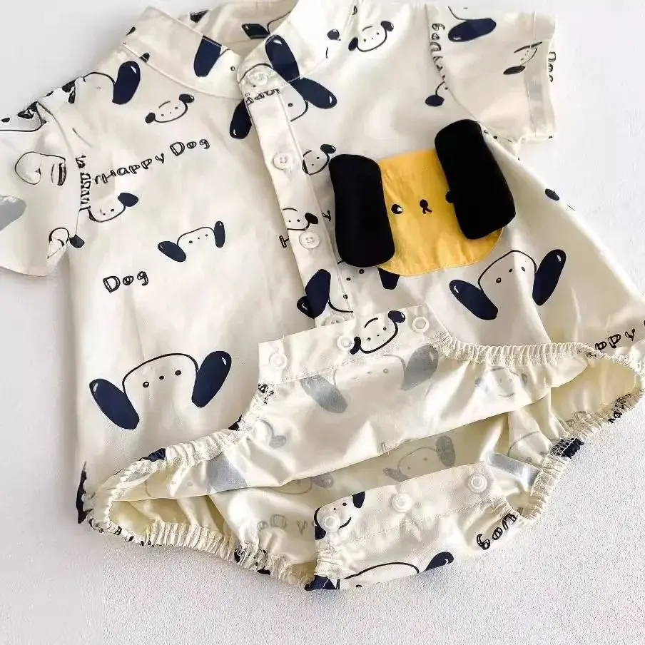 Cute Cartoon Doggy Baby Bodysuits One Piece Romper
