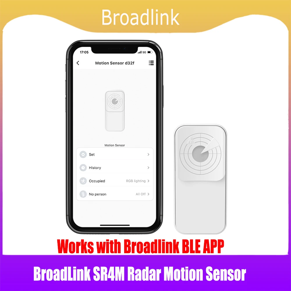 

BroadLink SR4M радар Датчик движения Умный дом Безопасность продукты автоматический радар микроволновый человеческий тело датчик