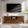 Modern Farmhouse Solid Wood TV Stand Living Room Holds TVs up to 65 Inches Rustic Chestnut Finish 1