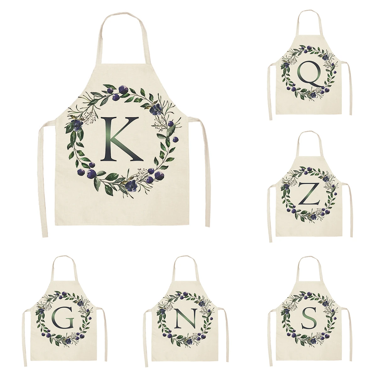 

Фартук для дома с буквенным принтом, устойчивый к пятнам, из льна, для мужчин и женщин, для уборки дома, кухонная утварь