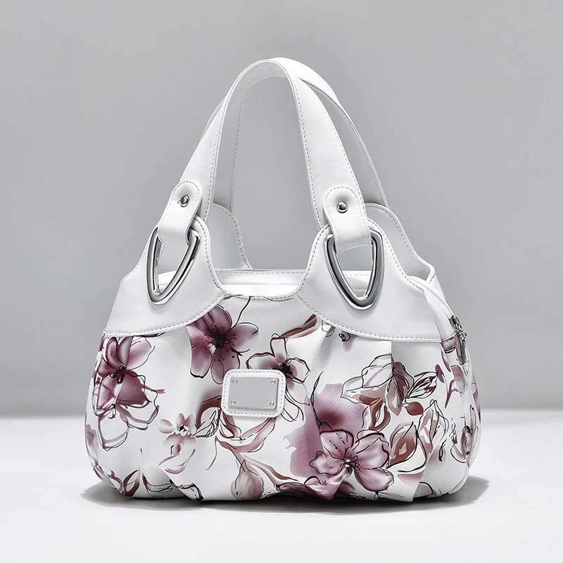 2022 Fashion Women Shoulder Bags Printed Flowers Ladies Messenger Bag Designer Luxury Brand High Quality Leather Ladies Handbag 
