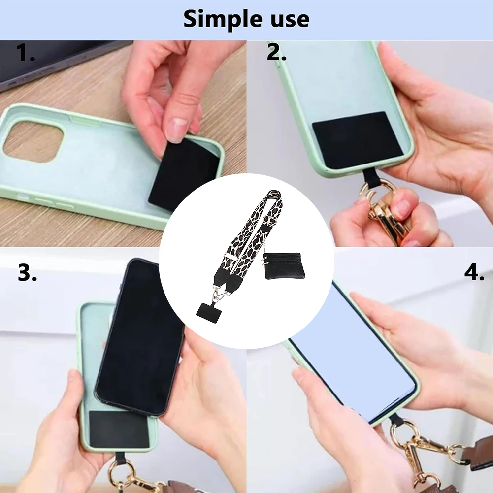 Adjustable Nylon Phone Lanyard with Pouch for Keys and ID