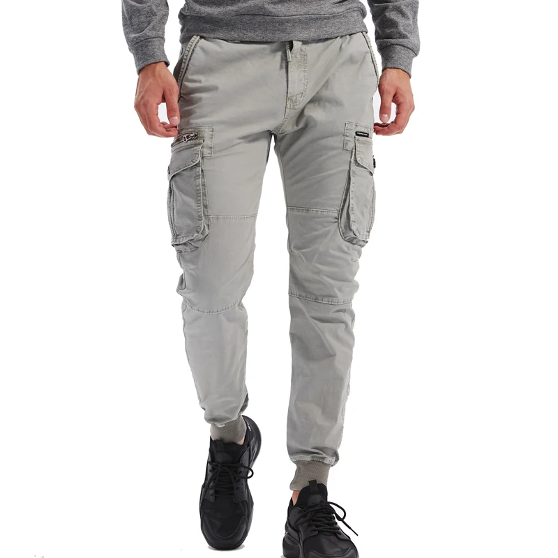 High Quality Men Tactical Cargo Pants Multi-pocket Solid Color Trousers Combat Training Overalls Men Loose Long Pants