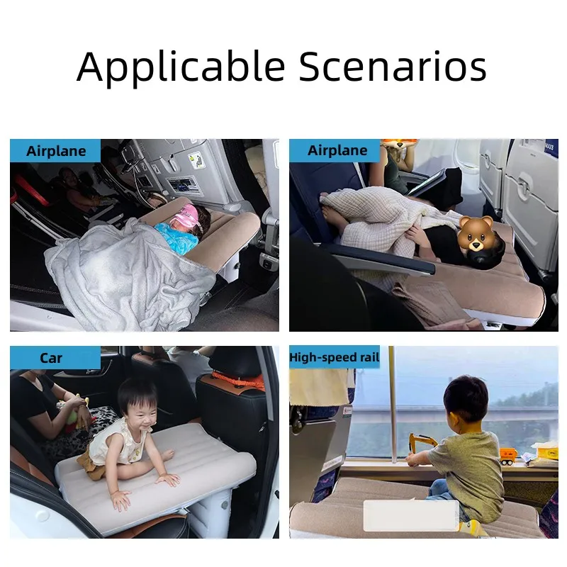 2023 New Aircraft Bed Children's Inflatable Bed Is Equipped With A Manual Pump, And The Baby Travel Bed With A Handbag Tiktok FB