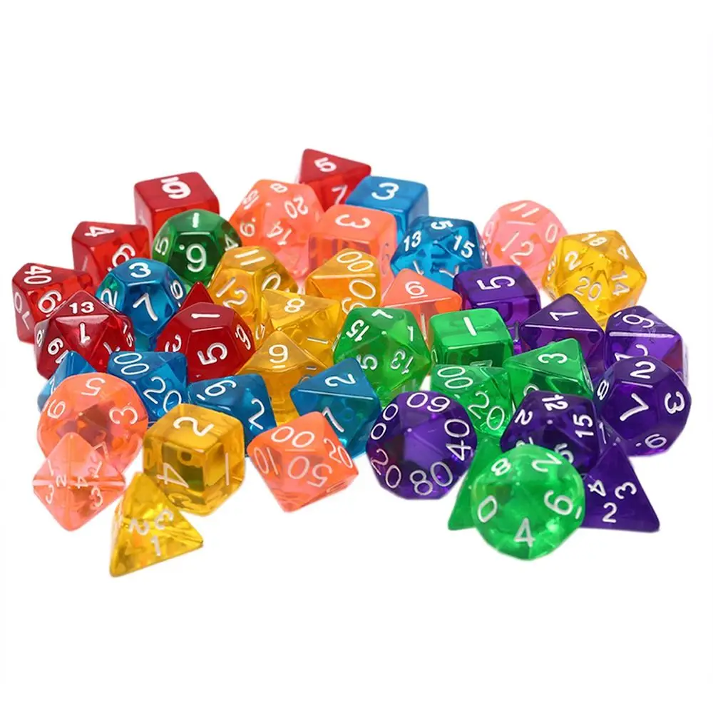 

10pcs/set D20 Colored Acrylic Polyhedral Dice 20-sided Dice Game Set Swirl DND Dice Set for Home Party Games kit