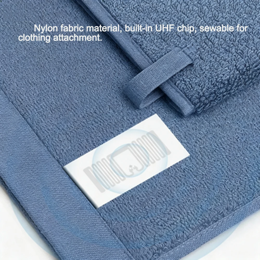 RFID UHF 나일론 천 전자 라벨 세탁 가능한 나일론 패브릭 세탁 태그 NXP U8 U9 칩 높은 내세탁성 860-960MHz 20PCS