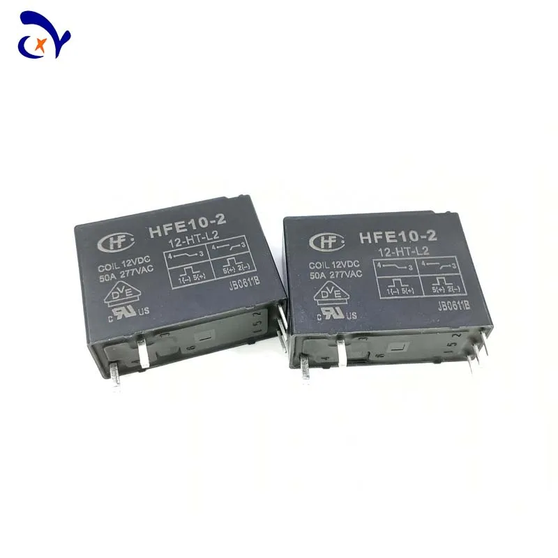 

5PCS HFE10-2-12/24-HT-L2 Double coil with manual switch 50A Hongfa magnetically maintained relay Original