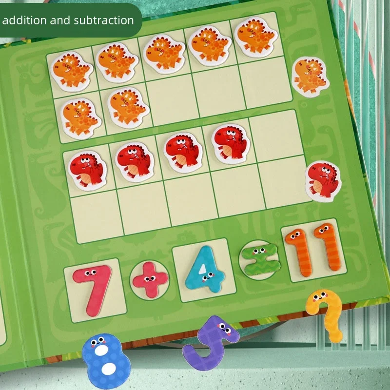 Magnetic math addition and subtraction teaching aids for children, digital decomposition training, math toy,early education