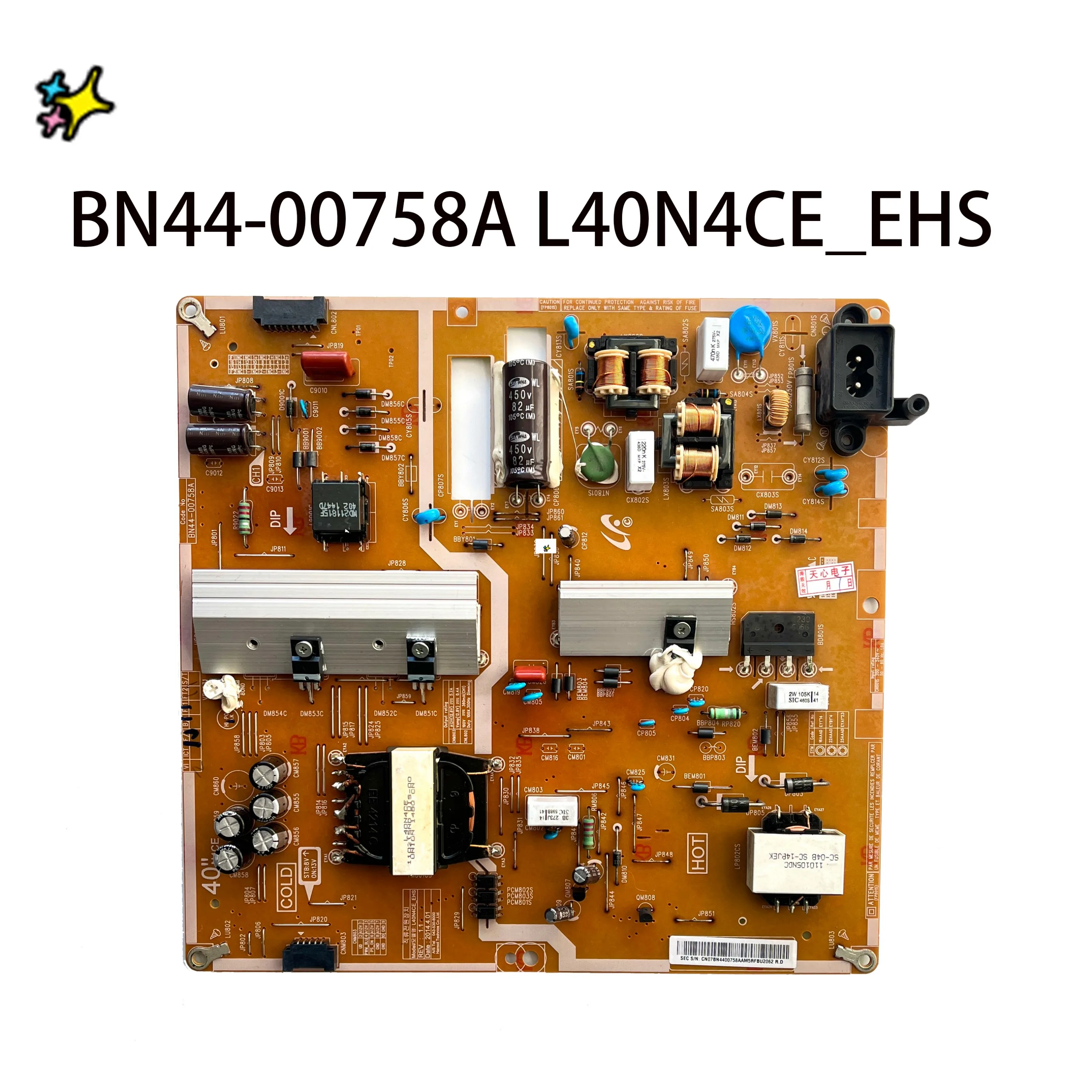 

Authentic Original TV Power Board BN44-00758A L40N4CE_EHS Works Normally And is for LED TVs UA40HU590 UA40HU5920JXXZ Accessories