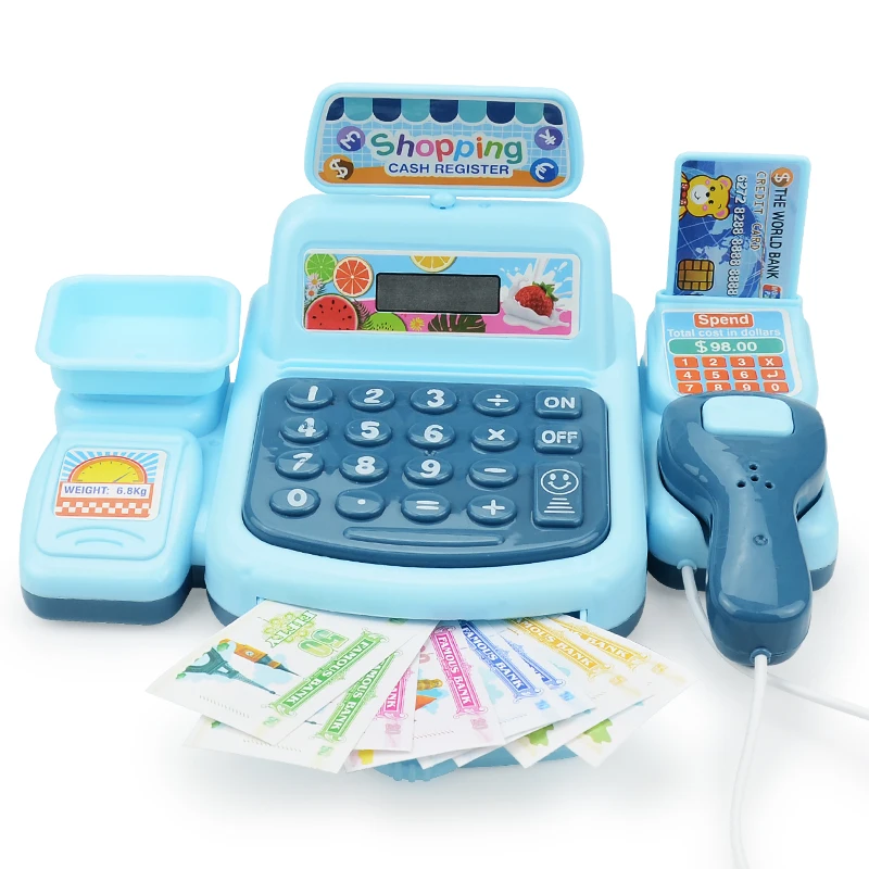 Simulation Shopping Cash House Toys Electronic Game Lighting And Sound Effects Supermarket Cashier Toys