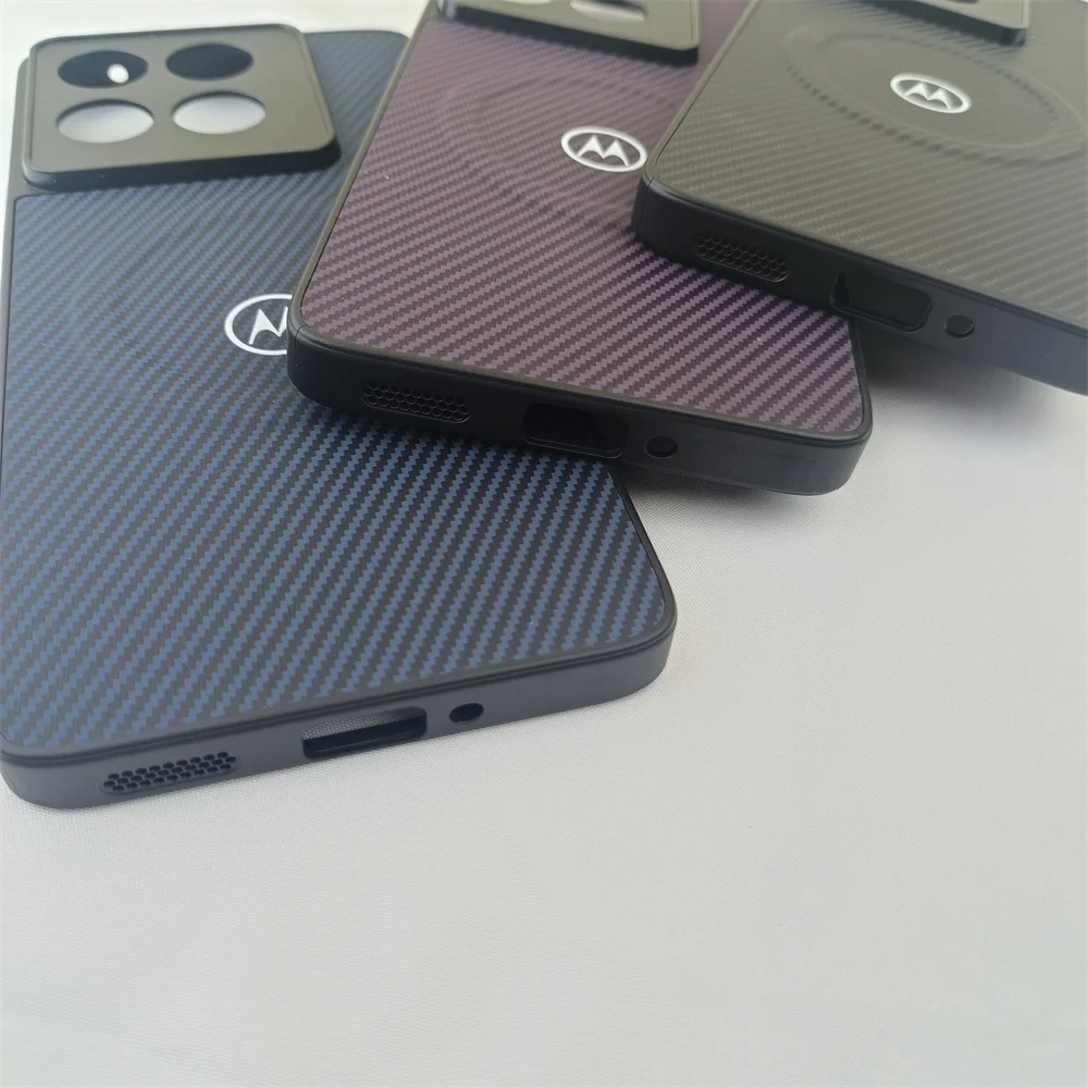Carbon Fiber Texture Magnetic Phone Case with Wireless Charging Compatibility