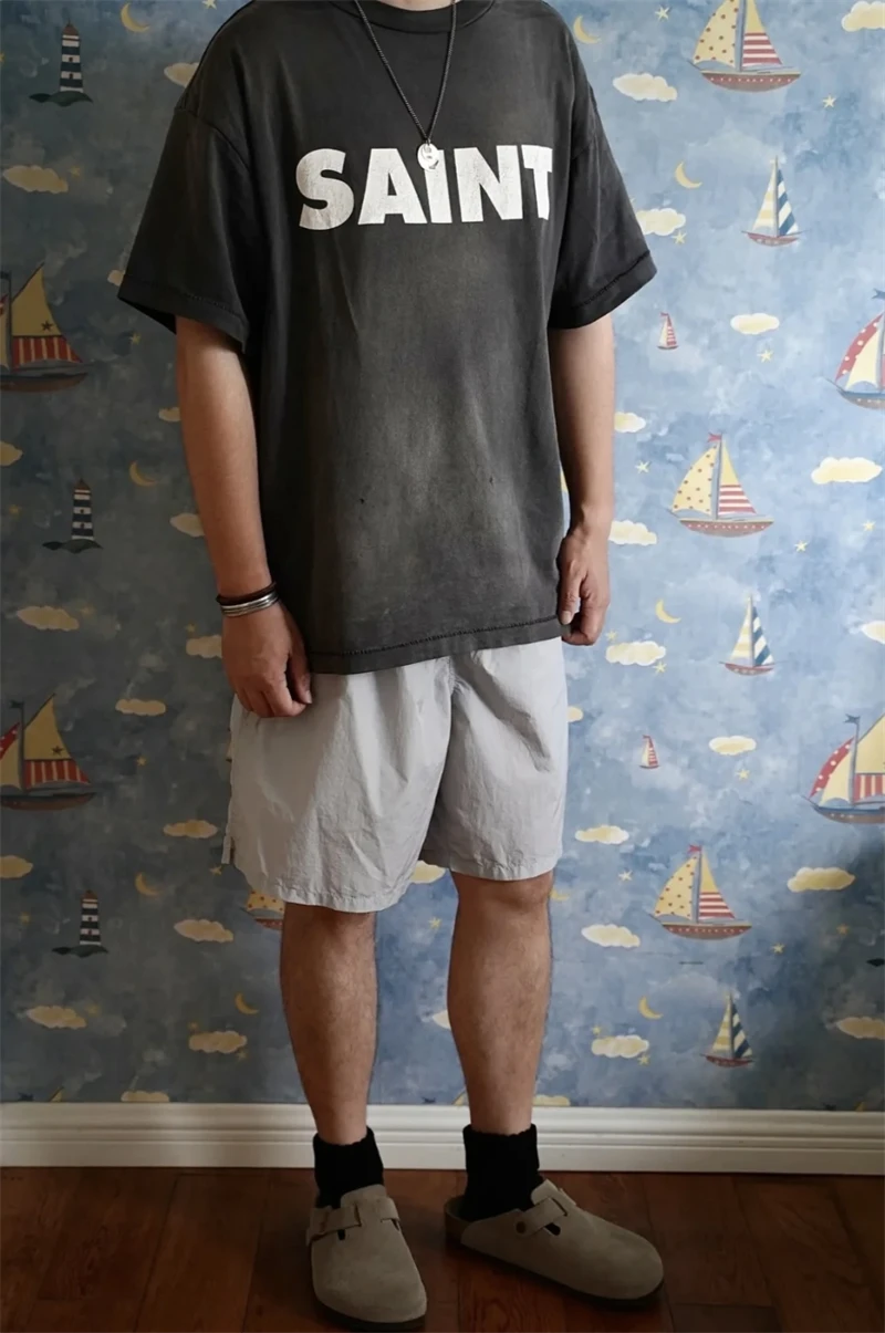 Vintage High Street New Classic Logo Printed Casual Loose Retro Japanese Street T-Shirt