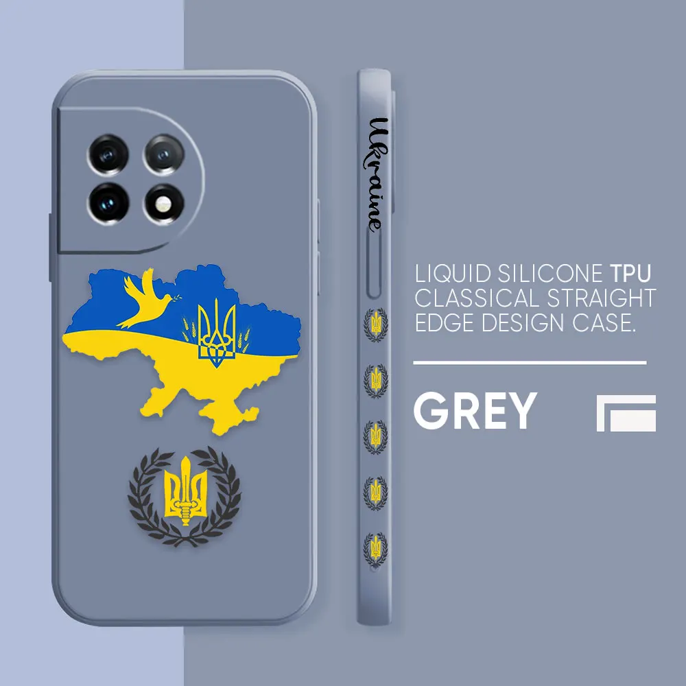 thumbnail image 1 of Case For Oneplus 5 6 9 9R 8 8T 7 7T A3 2 2V NORD 3 2 Lite Pro Simple Liquid Silicone Case Flag Of Ukraine Insignia, 1 of 5