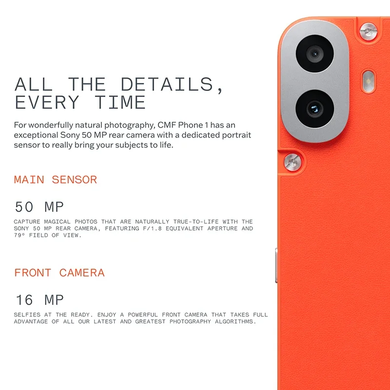 Global Version CMF Phone 1 Smartphone 6.67" 120Hz Super AMOLED Screen MTK Dimensity 7300 33W Fast Charging 50MP Camera 5