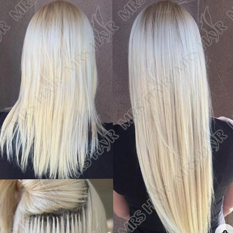 MRSHAIR U Tip Fusion Hair Extensions Nail Tips Human Hair Italiana 1.5cm Long Keratin Hair Bondings 12 16 20 24 inch 50strands 5