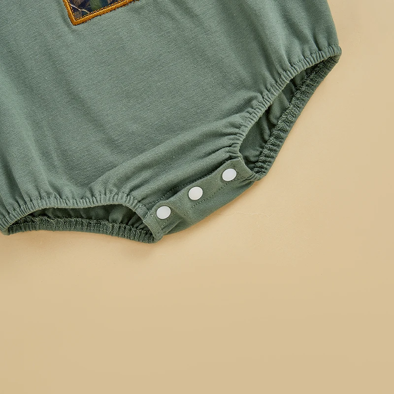 Baby Summer Clothing Newborn Infant Baby Boys First Birthday Romper Short Sleeve Duck Number Embroidery Jumpsuit Outfits