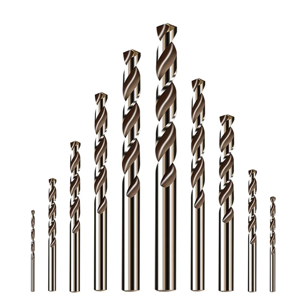 10pcs HSS M35 Cobalt Drill Bit Round Shank