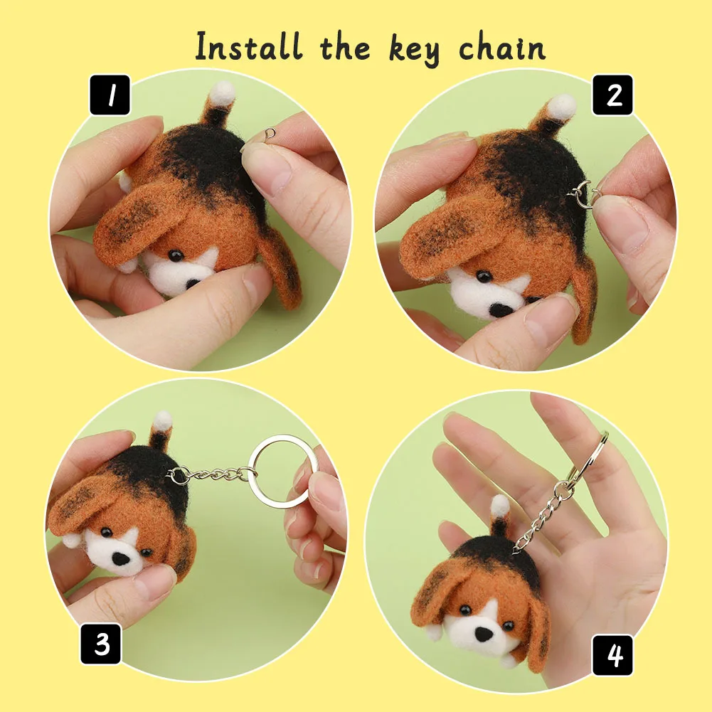 Animals Cat Dog DIY Needle Felting Set with Foam Mat for Handcraft Project Beginners Needle Felting Supplies Kits with Tools wool felting kit needle felt kit needle felting mat