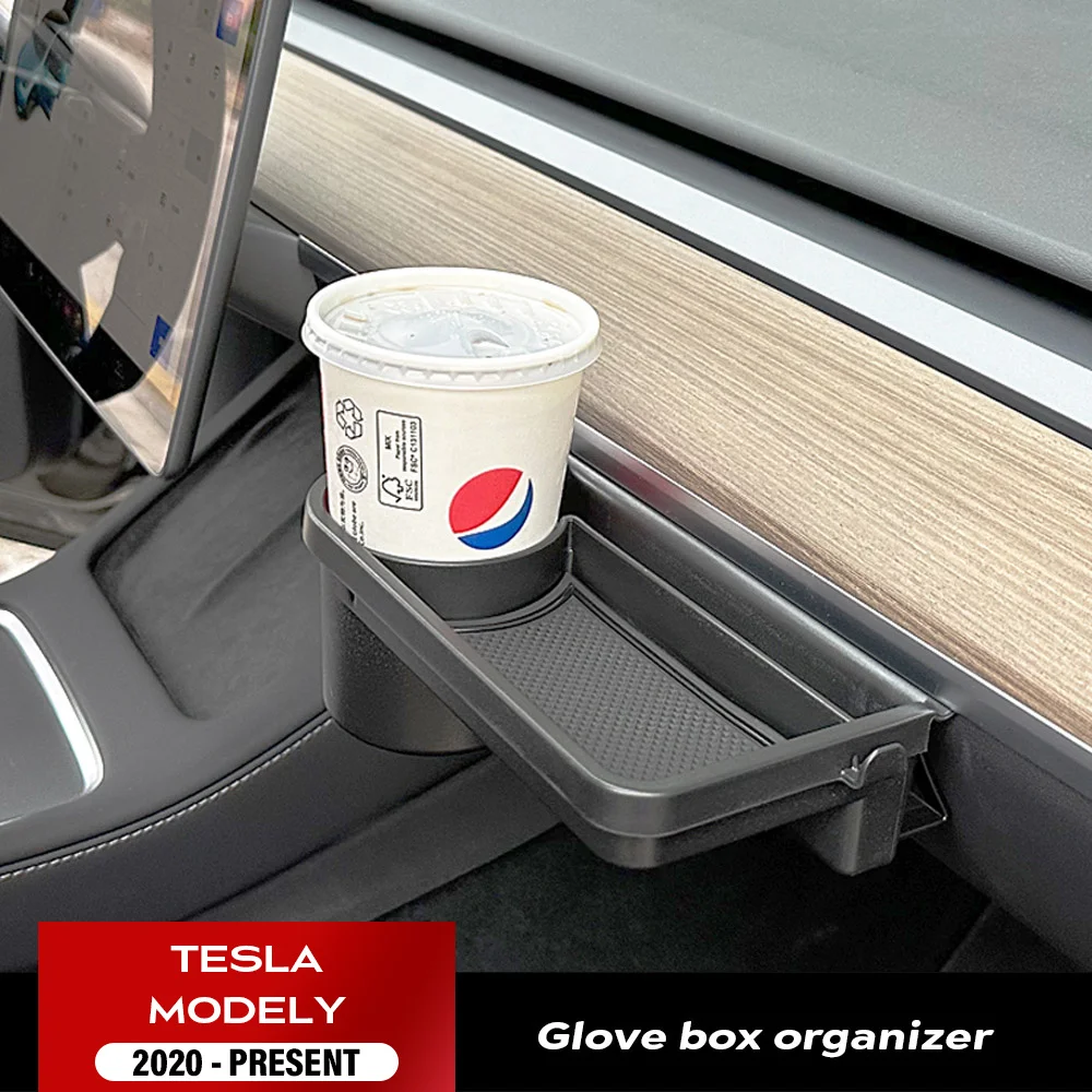 Glove Box Rack Storage for Tesla Model Y 2021 2022 2023 Hook Mini Table  Mobile Phone Water Cup Holder Shelf Car Automobile - AliExpress