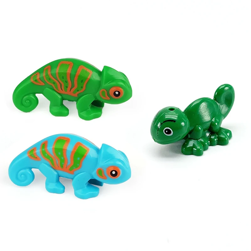 

Chameleon Animal Parts MOC Building Blocks Family Pet Bricks Kits Toys Reptile Lizard Rearing Box Compatible With LEGO