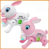 New Electric Little Rabbit Toy Traction Rope Luminous Baby Learning Crawling Toy 3d Light Projection Music Jumping Rabbit Toy 1