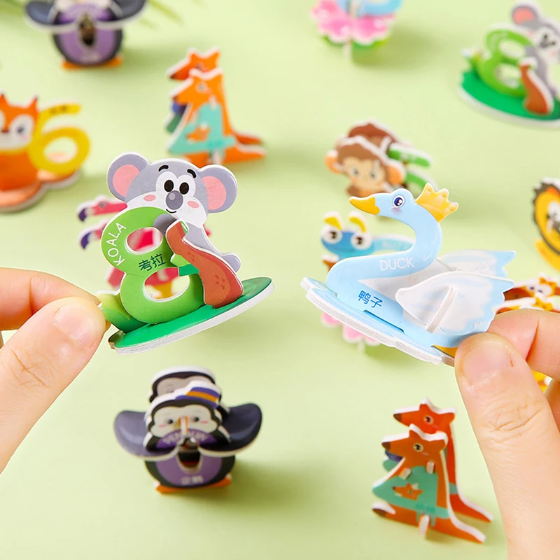 Set of 20 Colorful 3D Cartoon Animal Foam Puzzle Toys for Kids – Educational and Fun Gift for Birthdays, Party Favors, and Classroom Rewards