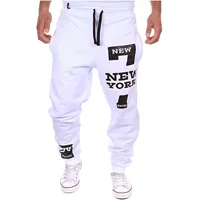 Men's Active Sweatpants Letter Print Joggers Trousers Drawstring Elastic Waist Fitness Gym Sports Pants Autumn Winter 2