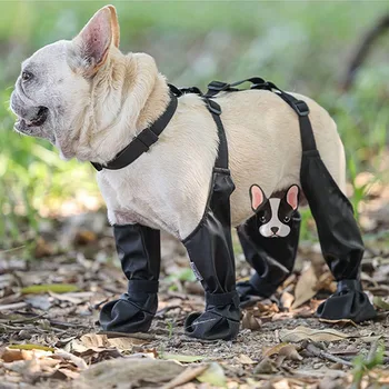 Sb3679b706c244cecb7a42e5adaae3b84m.jpg Dog Shoes Waterproof Adjustable Dog Boots Rain Day Pet Supplies Shoes For Dogs Outdoor Walking Soft French Bulldog Paws Protect