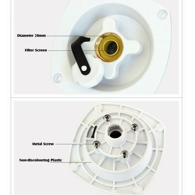 Bouchon d'entrée d'eau en ABS stabilisé aux UV, filetage BSP G1/2