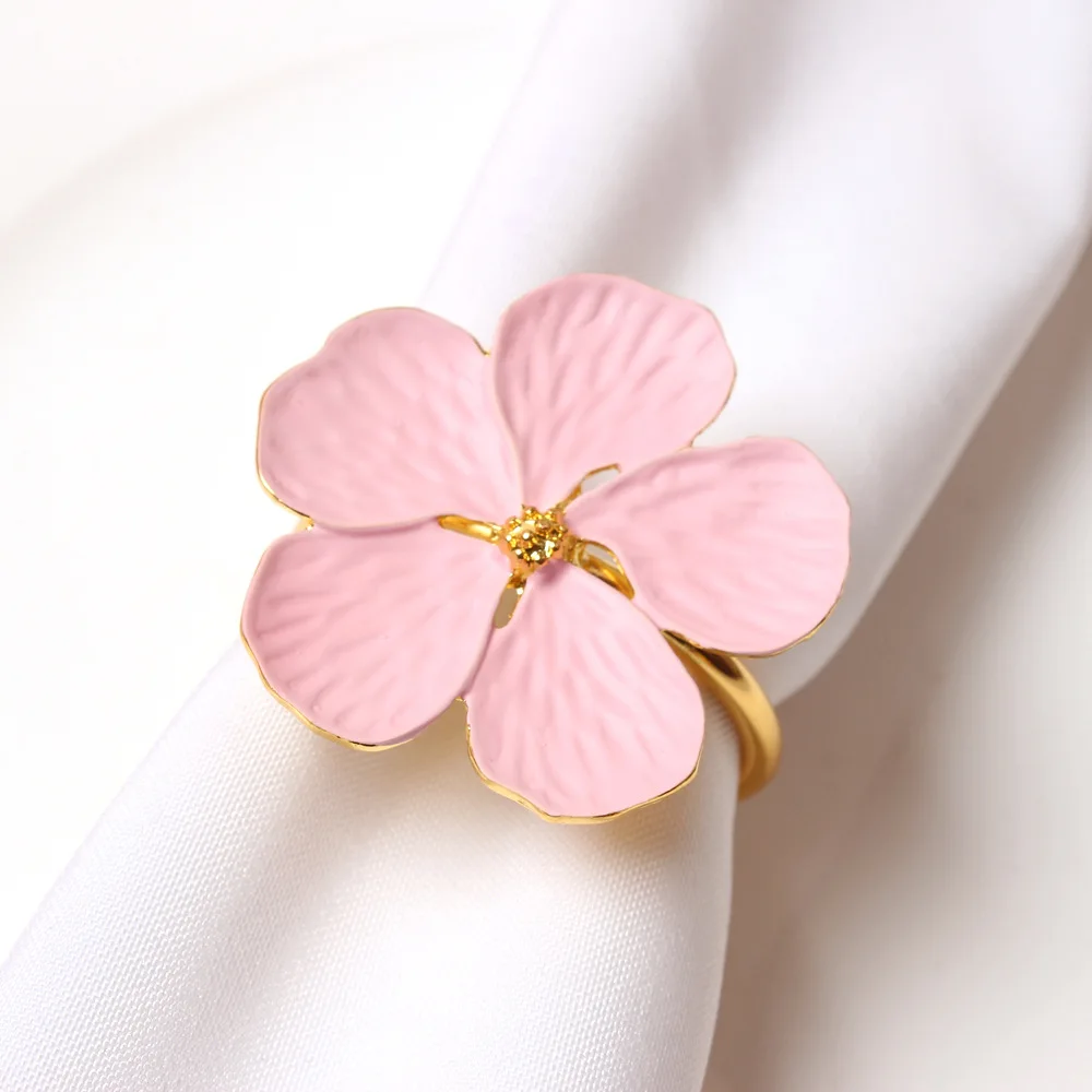 Metal Flower Napkin Ring Hotel Table Decoration