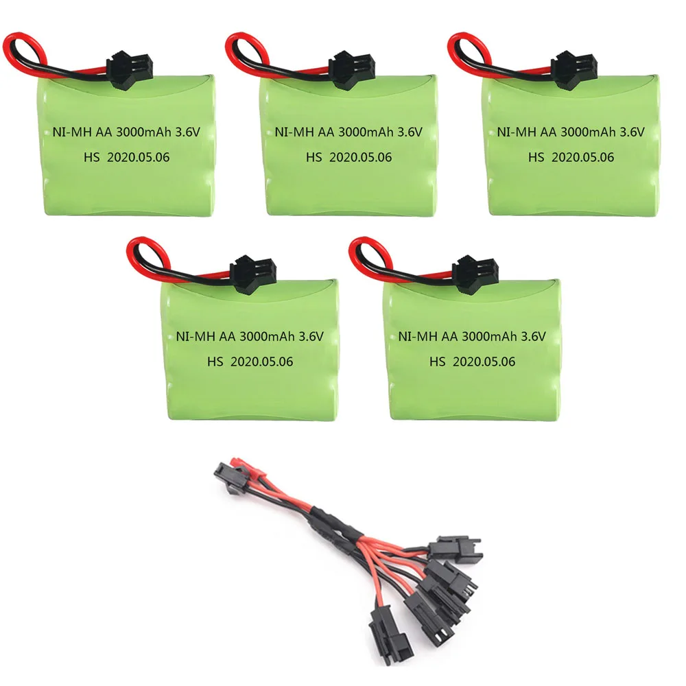 3.6 V Batteria Nimh Ricaricabile Modello M Con Cavo Per Rc Auto Giocattolo Serbatoio Treni Parti Di Pistola Per Barche Robot Ni-Mh Aa 3000Mah 3.6 V Ba