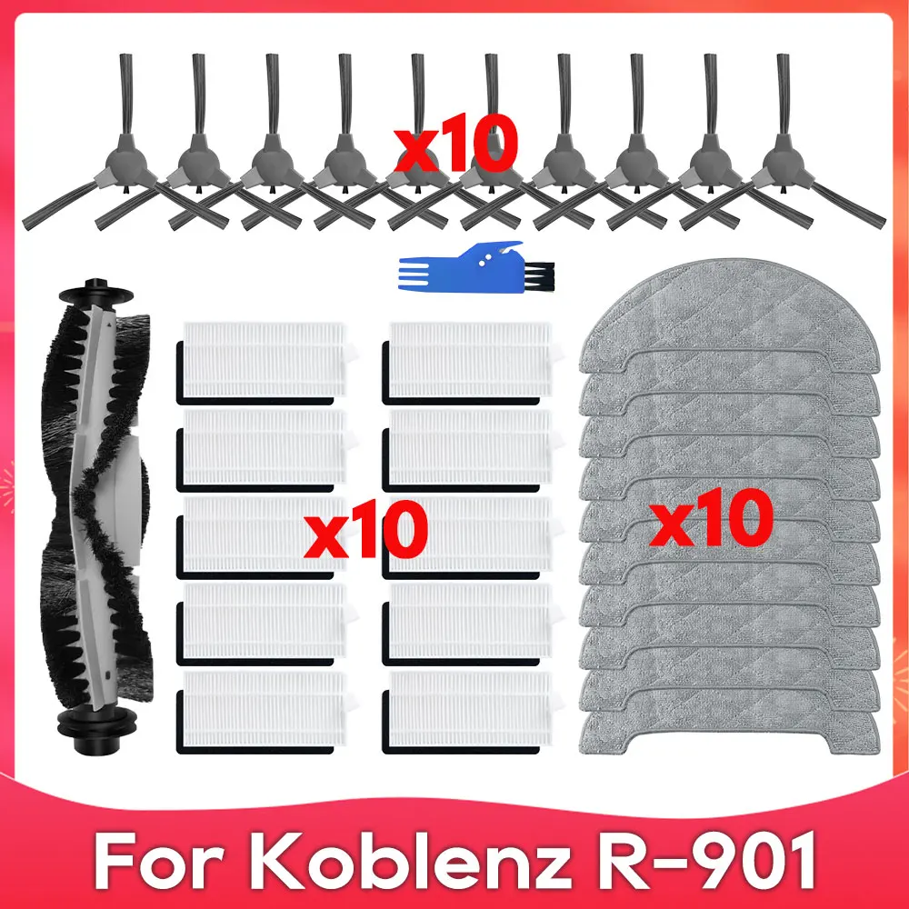 Peça de Reposição para Koblenz R-901 Escova Lateral Roller Filtro Hepa Mop Panos Pano Robô Aspiradores Acessórios