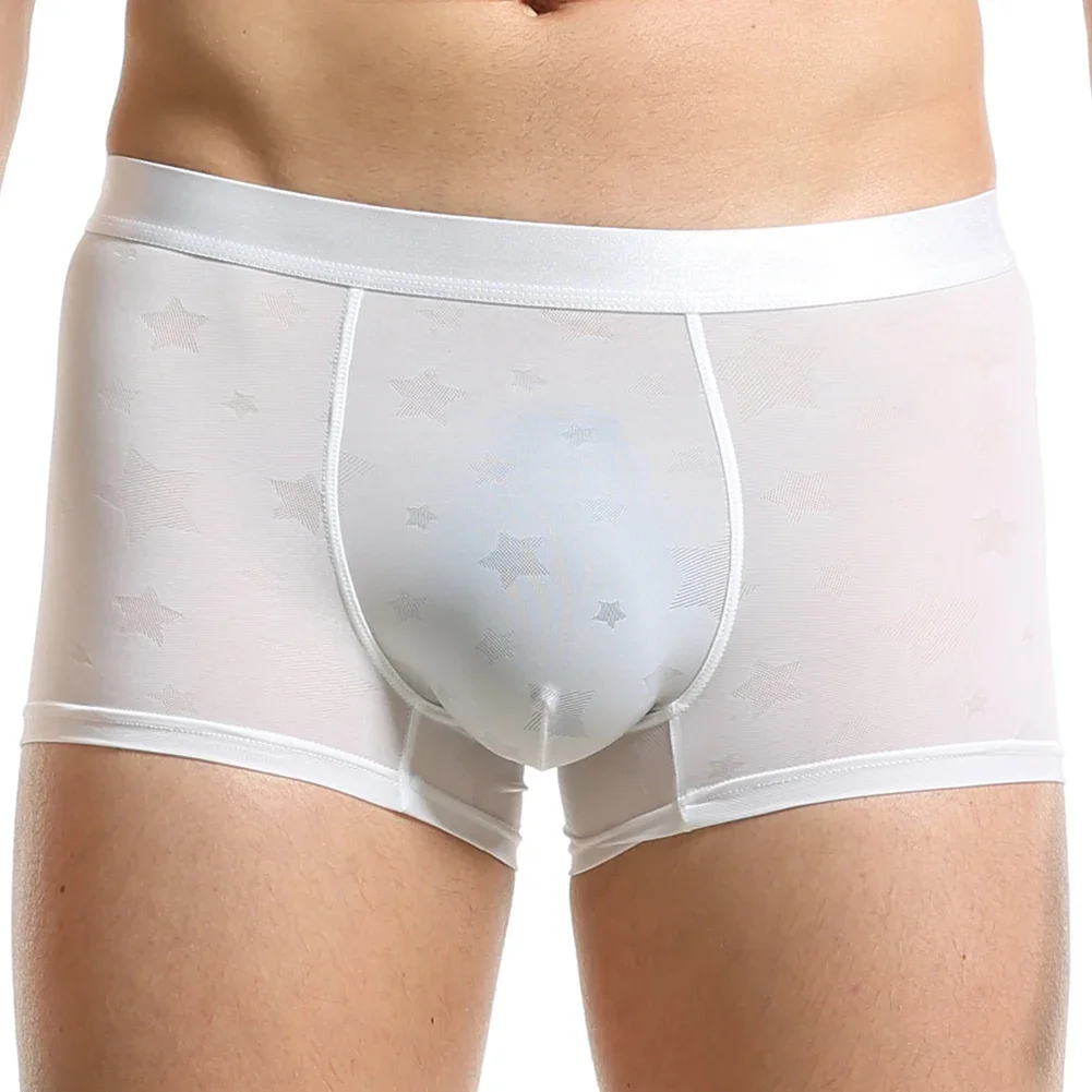 

1pc Sexy Men's Solid Color Bulge Pouch Underwear Boxers Shorts Summer Breathable Man Panties Boxers Briefs Underpants