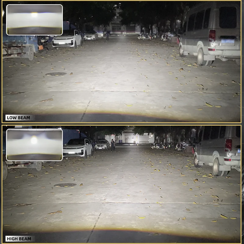 SANVI 136W B2 Bi LED 사각 프로젝터 렌즈 14개 칩 4개 반사판 매트릭스 헤드라이트 VW 6000K LED 라이트 자동차 부품