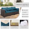 Patio Rattan Furniture Set  Outdoor PE Wicker Conversation Couch, Brown Sectional Sofa Couch with 50,000BTU Adjustable 5