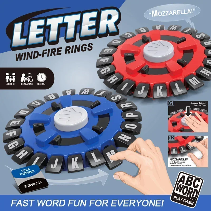 Spanish letter game Fast-paced family interactive tabletop creative puzzle toy board game LETTERS crazy creativity 4