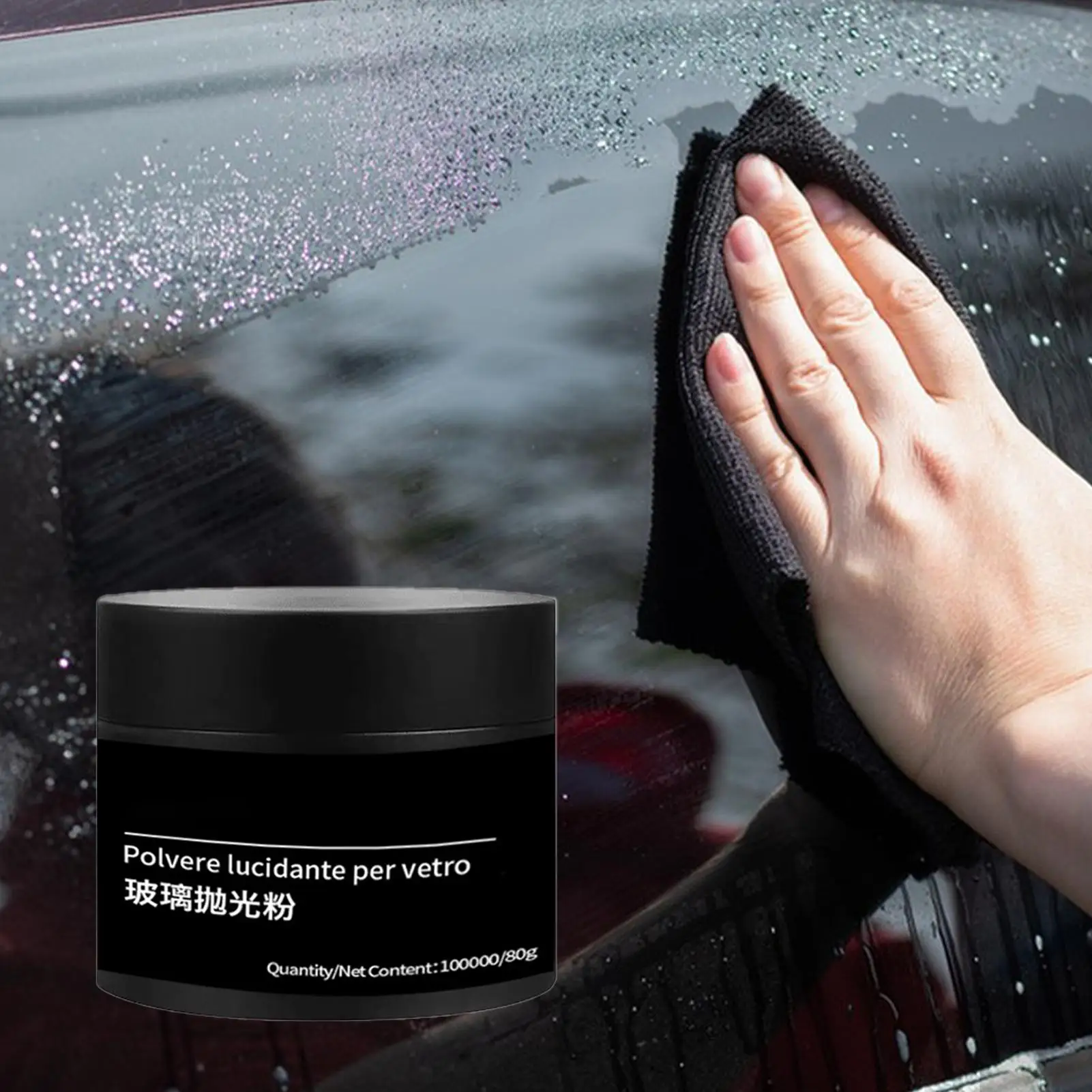 80g Car Windshield Glass Polishing Scratch Repair Powder Windshield Polishing Powder Windscreen Repair Waxing Polish Cleaner