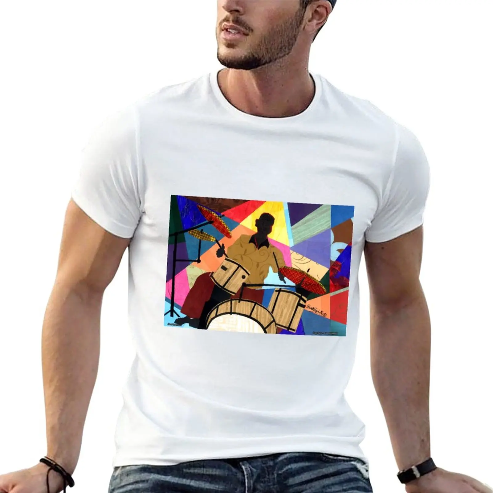 

New Jazzy Drummer T-Shirt sweat shirts plain t-shirt korean fashion mens white t shirts